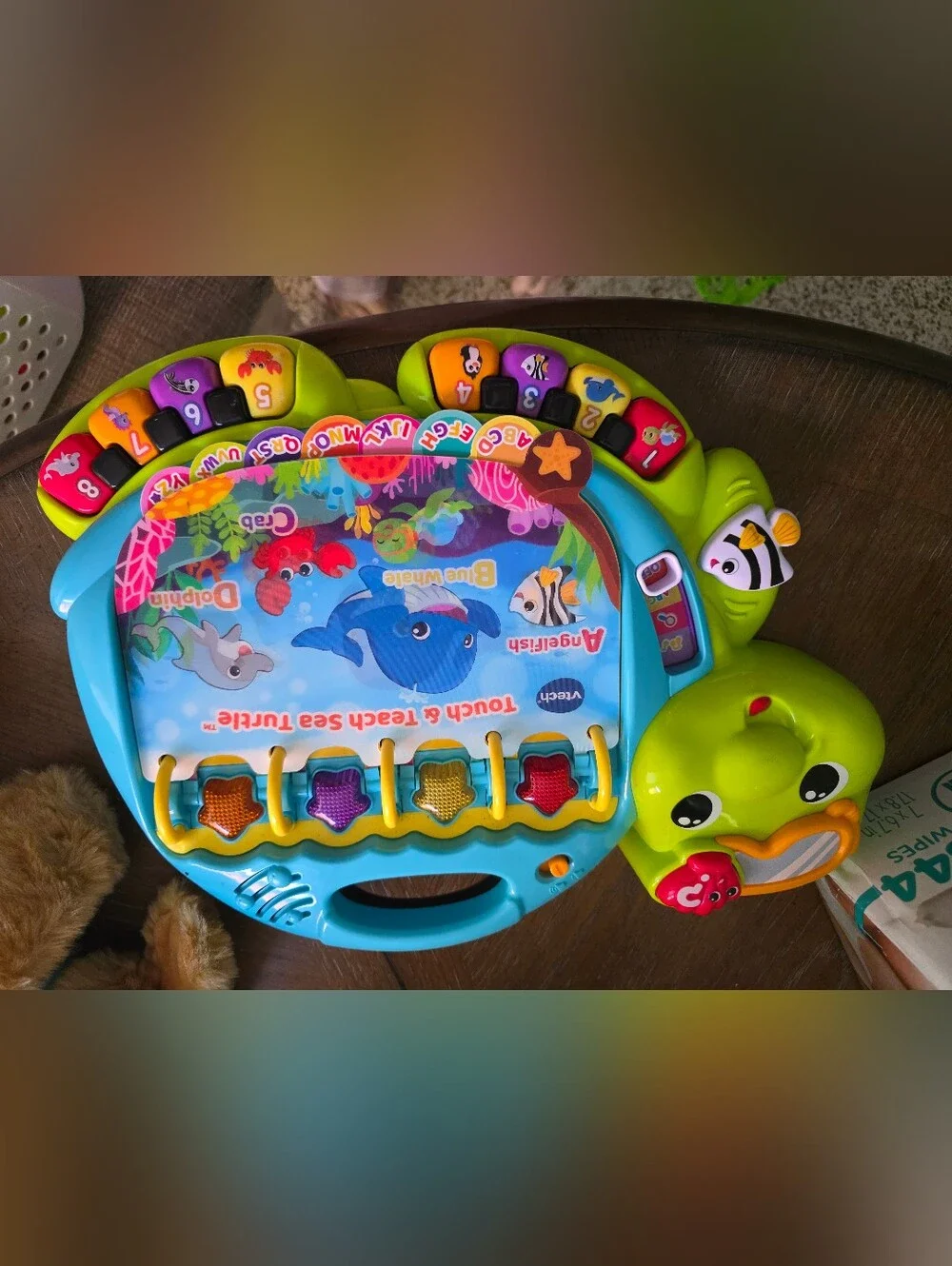 Touch & Teach Sea Turtle Interactive Learning Toy - Blue/Green Vtech